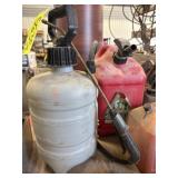 3 Gas Cans & Lawn Spreader