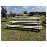 6-Sets of Wooden Bleachers on Steel Frame