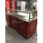 Decorative service counter on wheels wood with