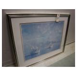 Sailboats in the Harbor, framed print