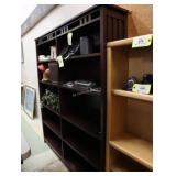 Wooden bookcase, double width, 72in x 63in wide