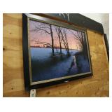 Alexander Volkov 2003 framed art, Snowy Brook