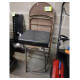 Lot of 2 metal folding chairs and stool
