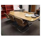 Conference table, 8 ft. with 6 arm chairs