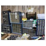 Lot of parts cabinets, with assorted hardware,