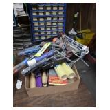 Lot of paint rollers, steel brush