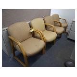 Lot of 4 padded arm chairs