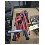 Lot of assorted pipe wrenches