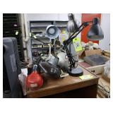 Lot of desk lamps