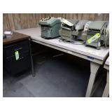 Workplace 6ft steel base work table with built-in