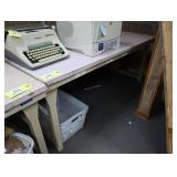 Workplace 6ft steel base work table with built-in