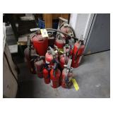 Lot of fire extinguishers