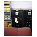 Lot of 2, 4 drawer metal filing cabinets
