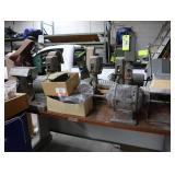 Polishing bench with 2 motors, buffing wheels,