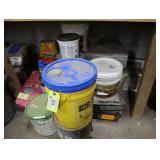Lot of assorted adhesives, tile, etc