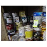 Assorted lot of stains, epoxy sealers, paint