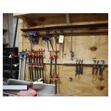 Lot of assorted pipe and bar clamps