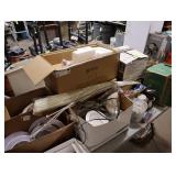 Assorted electrical lot, barn lights, wire,