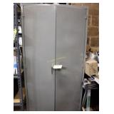 2 door storage cabinet with contents, solvents,