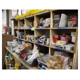 Assorted lot of nails screws, fasteners on top of