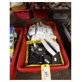 Bin of assorted electrical supplies