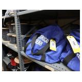 Bag of safety gear, hard hats, etc