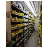 Sections of heavy duty shelving, clip style,