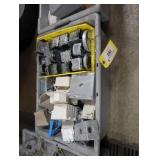 Bin of assorted electrical supplies