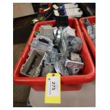 Bin of assorted electrical supplies