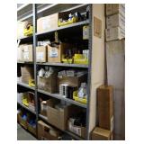 Contents of the shelving unit, plastic boxes