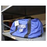 Bag of safety gear, hard hats, etc