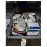 Bin of assorted electrical supplies