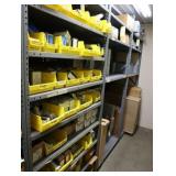 Contents of the shelving unit, assorted switches,