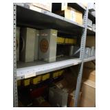 Contents of the shelving unit, meter troughs,