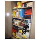 Lot of safety gear in cabinet, cabinet not