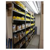 Sections of heavy duty shelving, clip style,