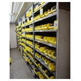 Sections of heavy duty shelving, clip style,