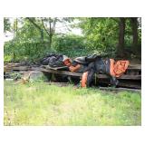 Lot of concrete barriers, drainage barrier,