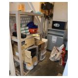 Assorted supplies, paper towel, coffee filters,