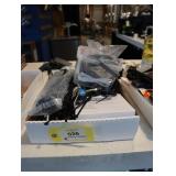 Assorted electrical parts, zip ties, USB cords,