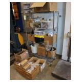 Metro rolling shelf and contents of brewer parts,