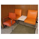 MidCentury double seat with center table-orange