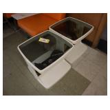 Lot of 2 midcentury plastic tables