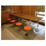 MidCentury 8 seat cafeteria table-orange