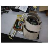 Assorted lot visor magnifiers, calculators,