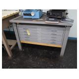 5 drawer plan file and metal bench