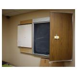 Wall mounted blackboard, sketch pads