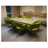 MidCentury 7 ft. conference table with 8 lime