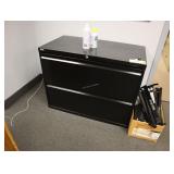 2 drawer black lateral file cabinet with key