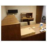 Contents of the office furniture, desk, credenza